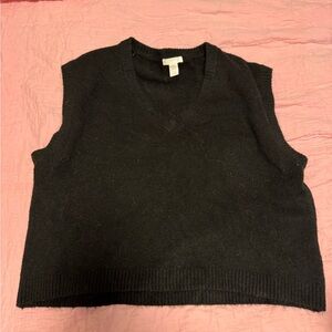 H&M Black V-Neck Sweater Vest